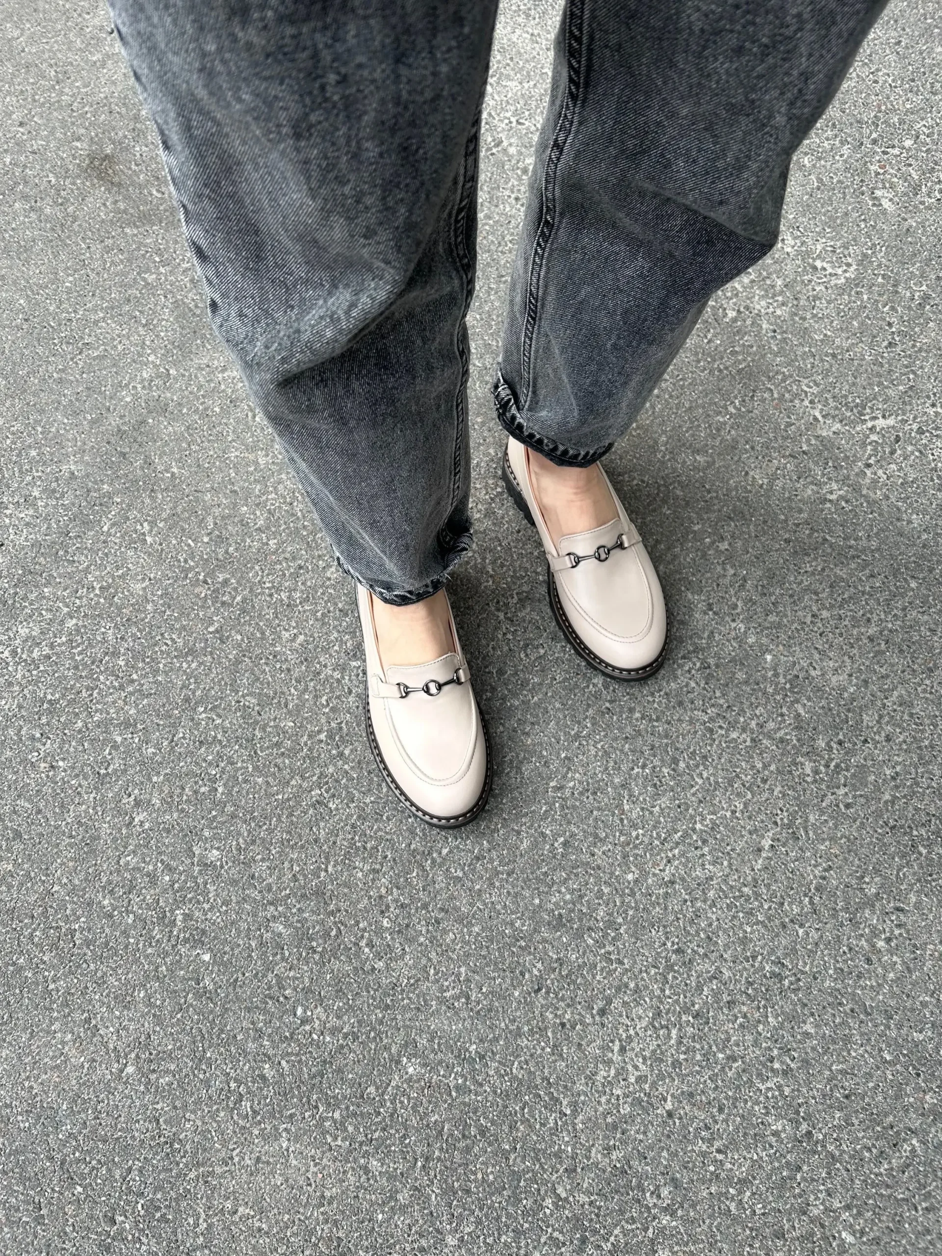 Women Creamy Beige Penny Loafers, Tan Loafer Shoes