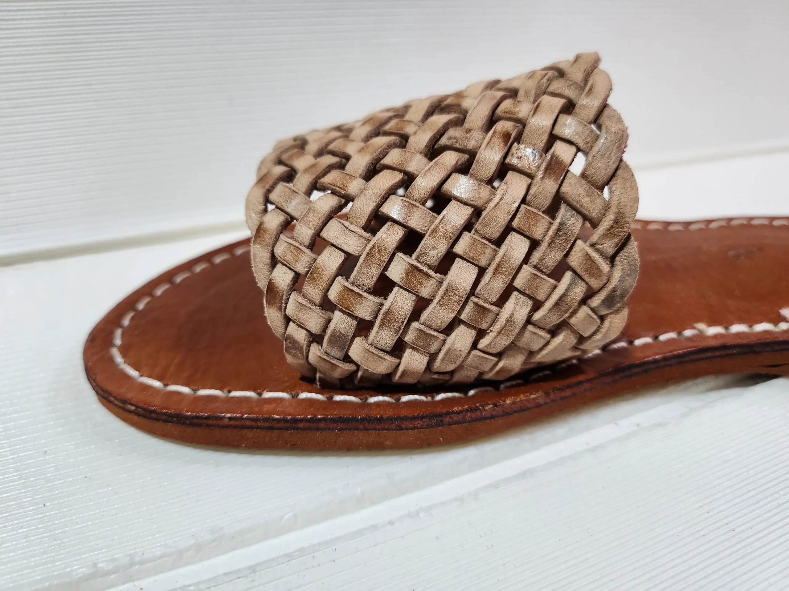 Women’s Braided Moroccan Leather Flat Slides
