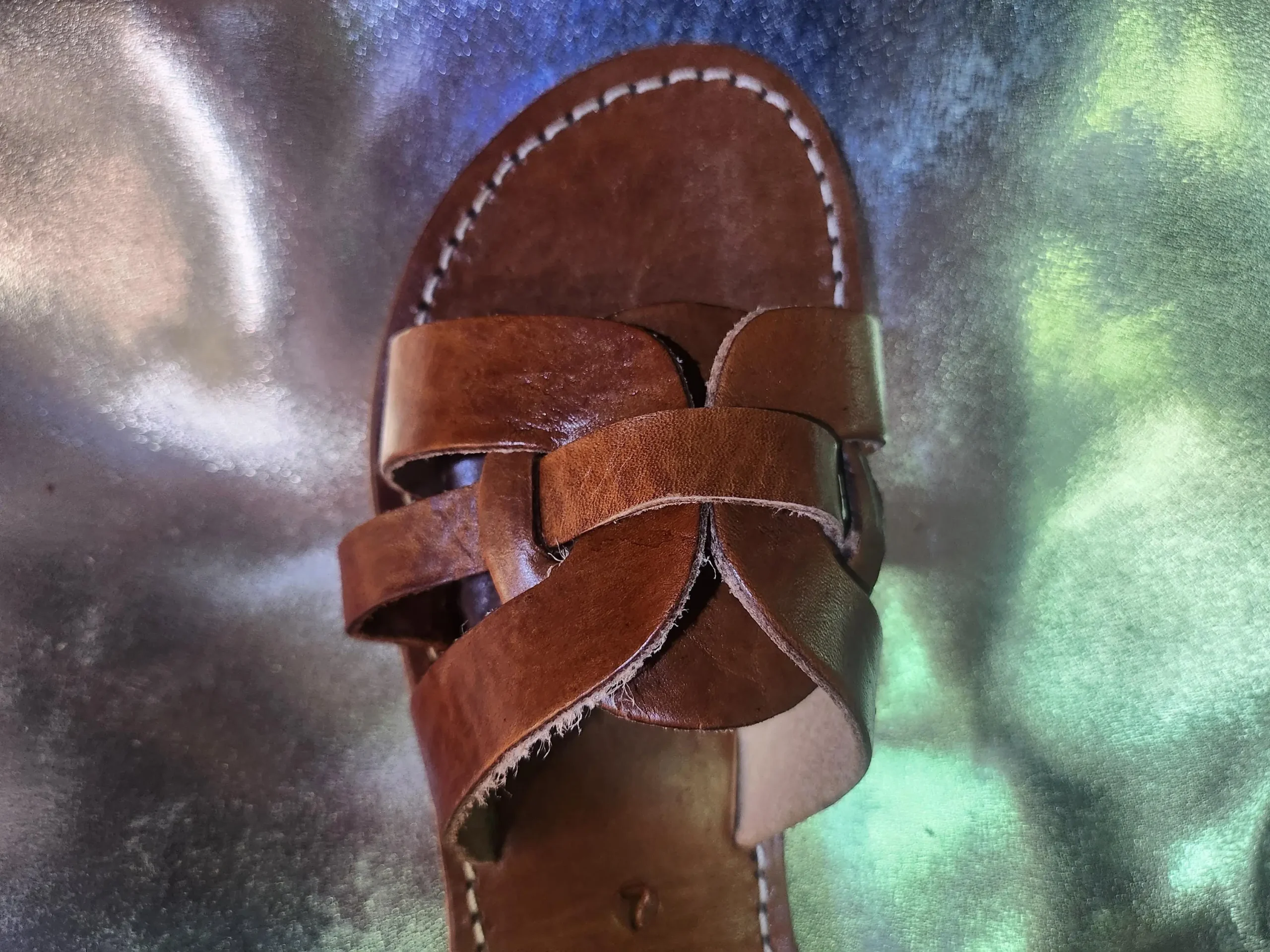 Women’s Brown Flat Moroccan Leather Sandals