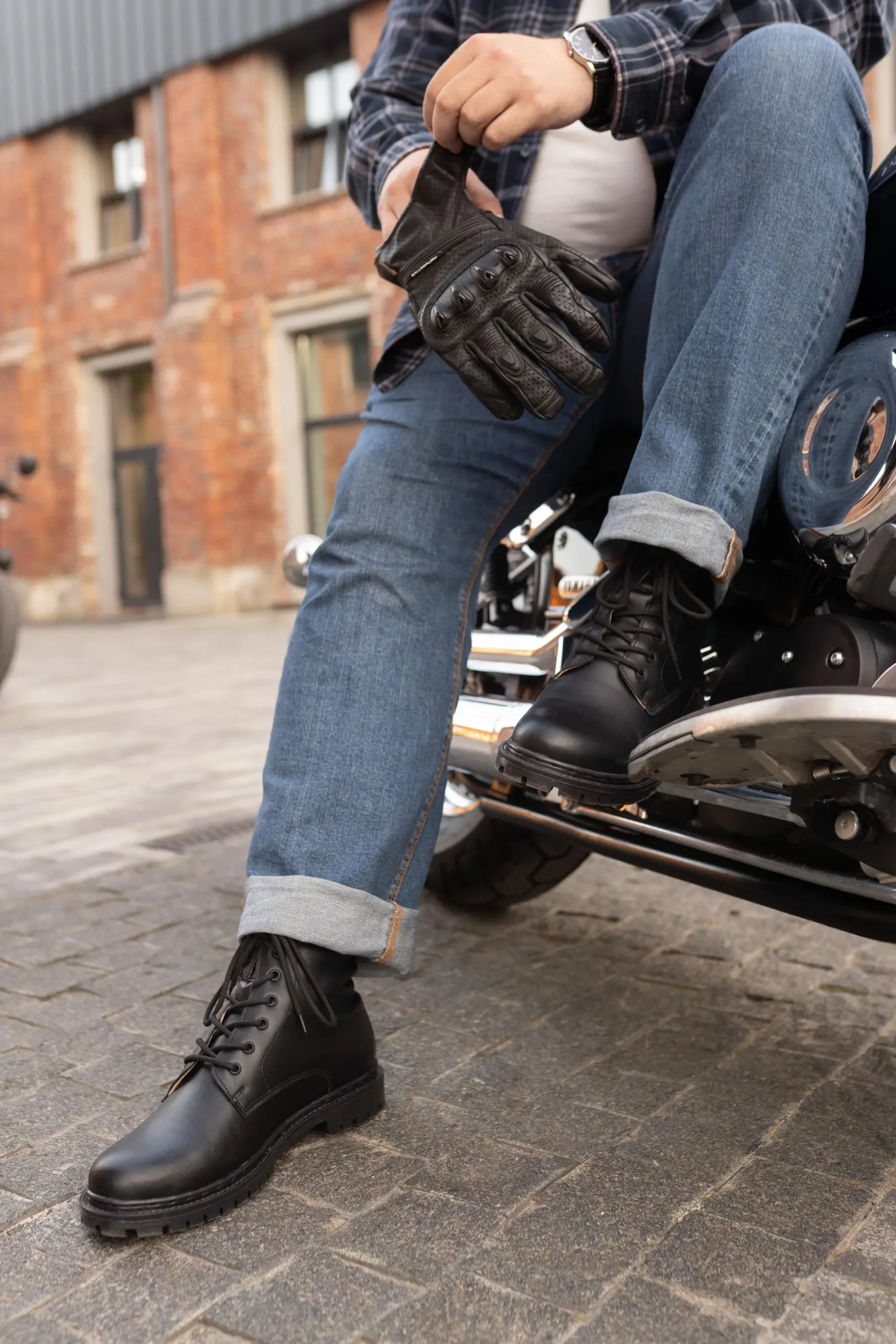 Vintage Black And Brown Leather Boots Men S