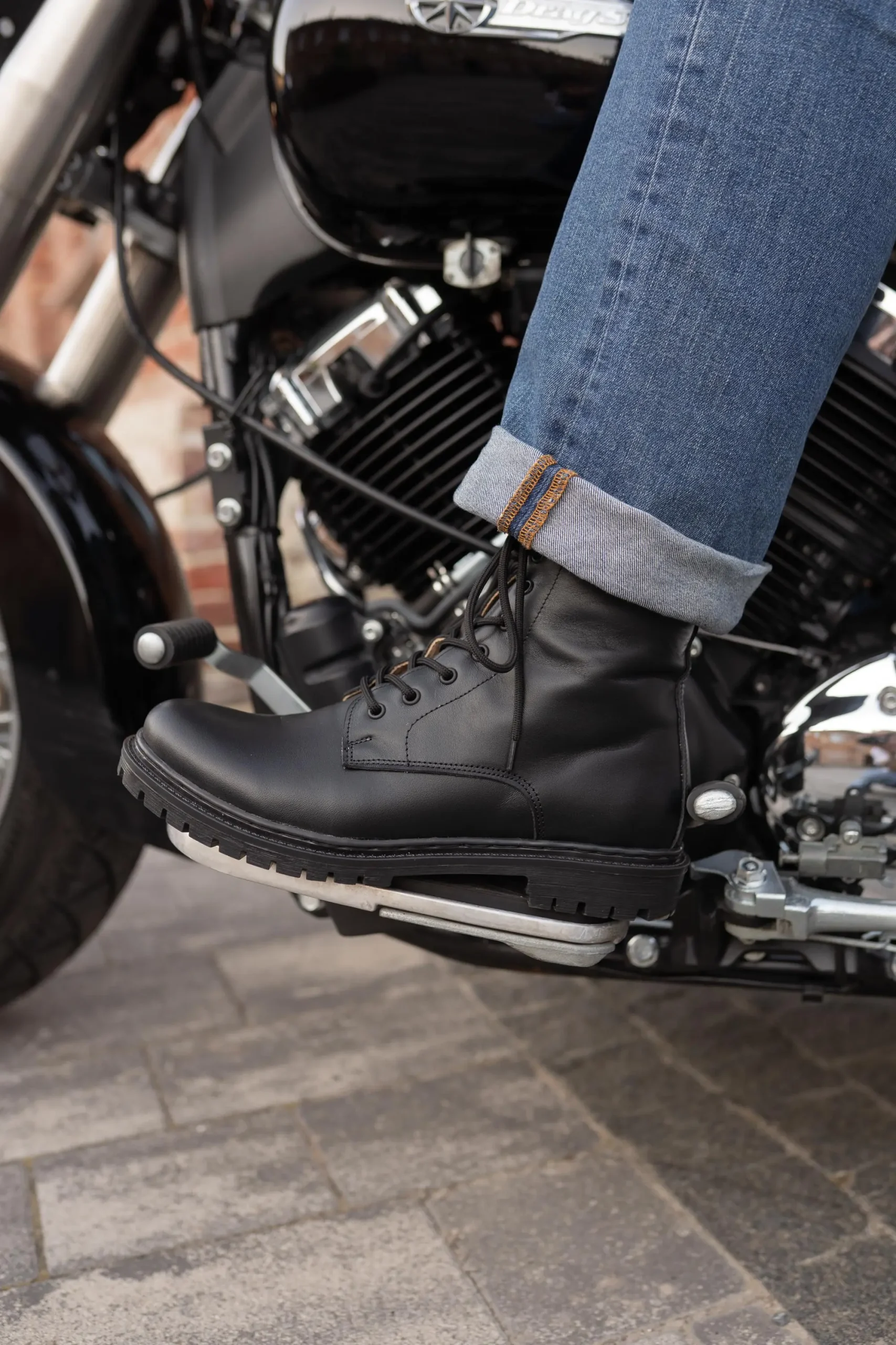 Vintage Black And Brown Leather Boots Men S