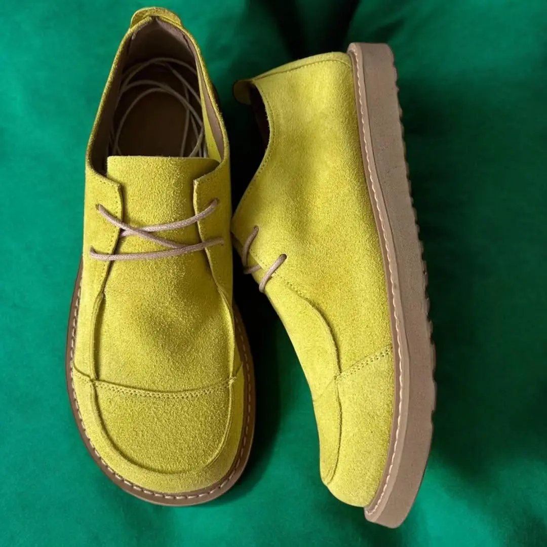 Handmade Women S Suede Loafers Wide Toe Box