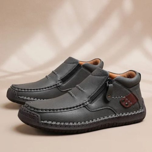 ⏰limited Time Sale 70% Off-men’s Handmade Premium Leather Slip-on Driving Boots – Wide Toe, Arch Support