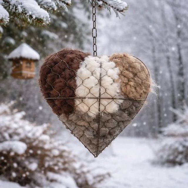 Last Day 50 Off - Handmade Natural Alpaca Fiber Bird Nesting Heartbird Lovers Gi