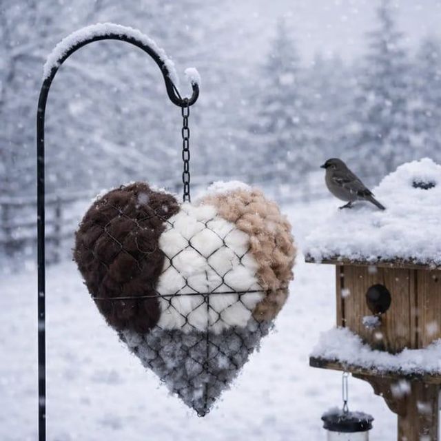 Last Day 50 Off - Handmade Natural Alpaca Fiber Bird Nesting Heartbird Lovers Gi